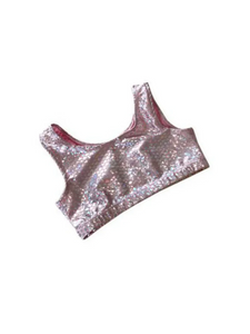 Girls Crop Top Bra: Pink Mermaid