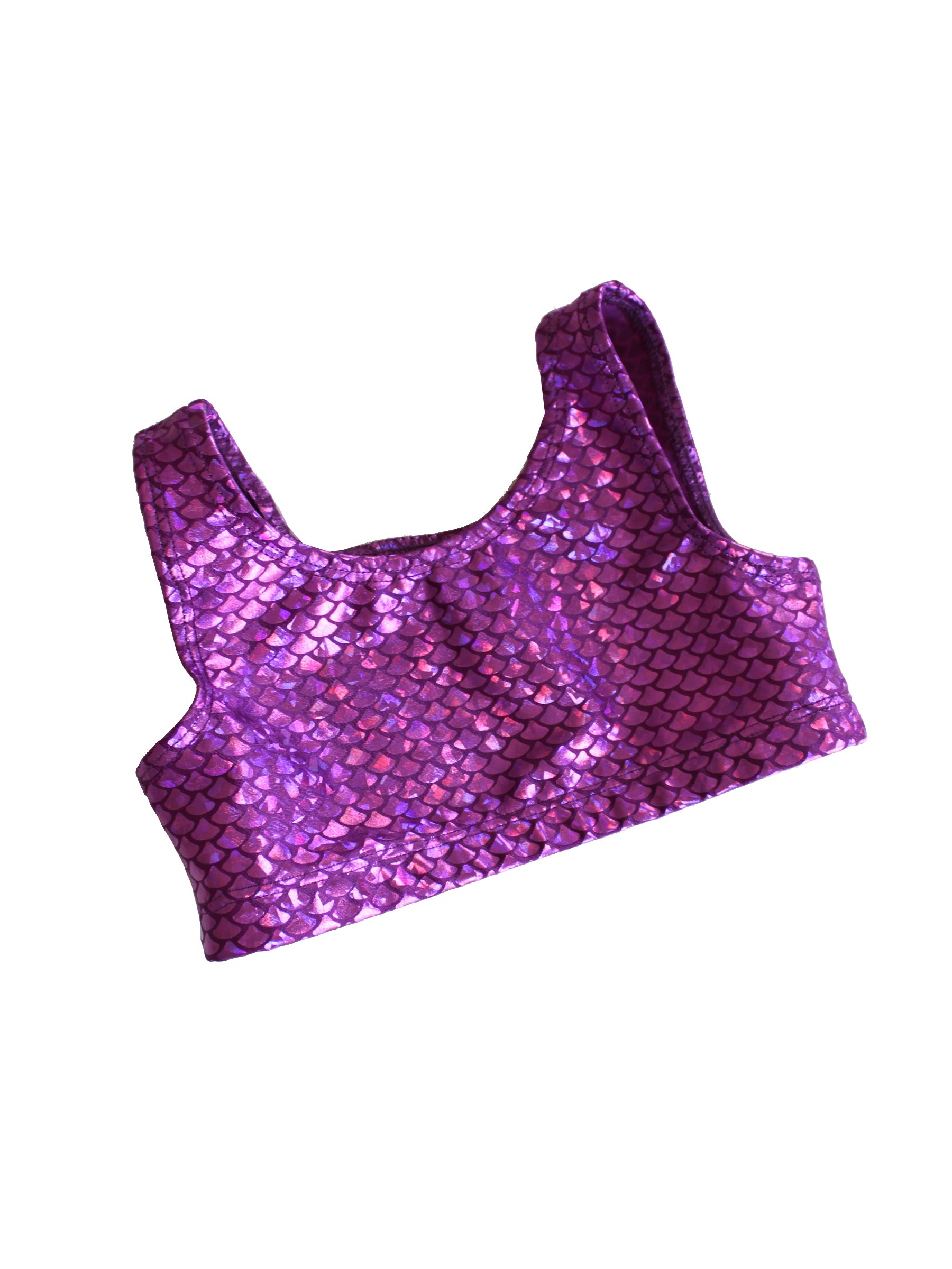 Girls Crop Top Bra: Purple Mermaid – Aerial Dancewear