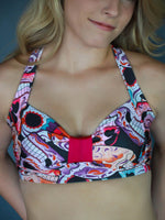 Load image into Gallery viewer, Bow-Front Bra Sugar Skull

